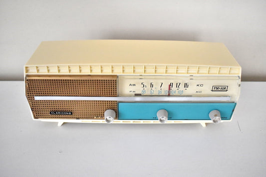 1960s Claricon Model Unknown AM FM Vacuum Tube Radio Sounds Great! Excellent Condition! Rare Model!